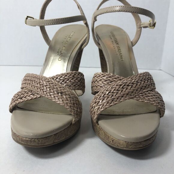 Christian Siriano for Payless Heels Womens Size‎ 6 Beige Ankle Straps Buckle A2 - Picture 3 of 12